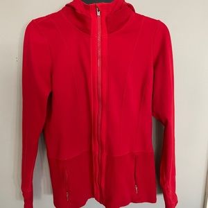 Athleta Red Hooded, Full Zip Jacket - Size M